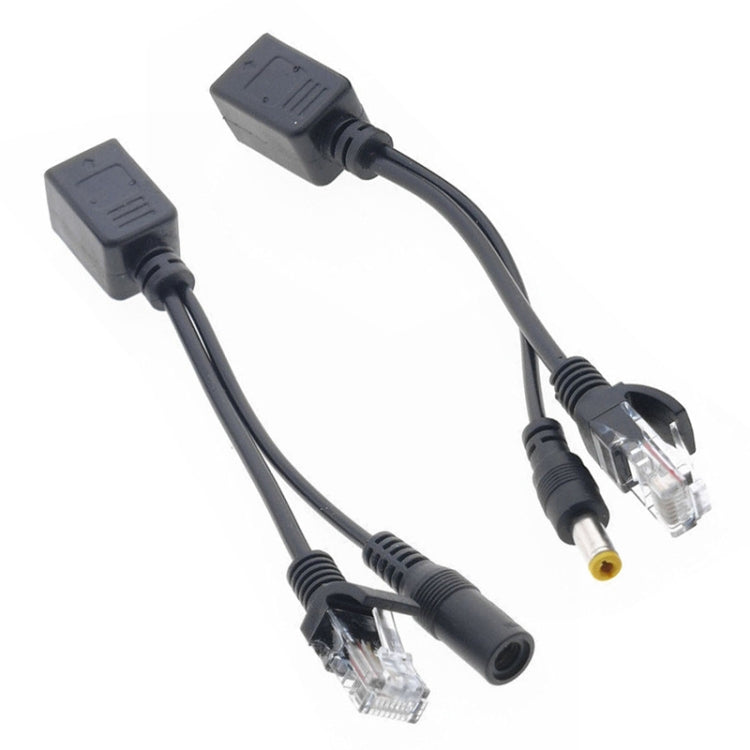 مجموعة كابلات حاقن وموزع POE 2 في 1 RJ45 مع مقبس تيار مستمر 2.1 × 5.5 مم أنثى وذكر، 2.1 × 5.5 مم أنثى
