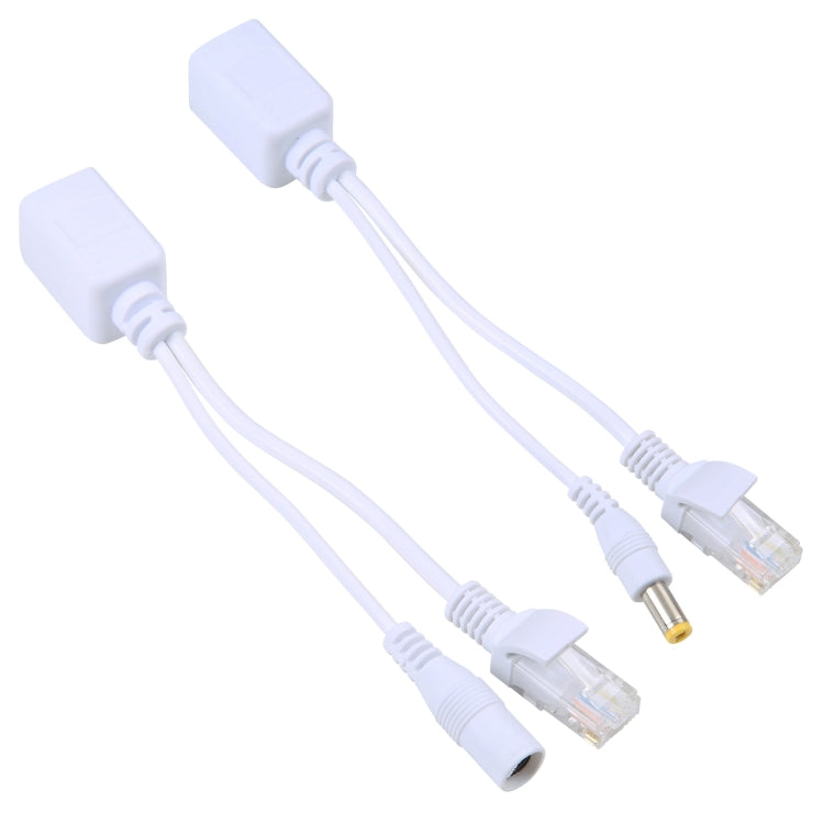 مجموعة كابلات حاقن وموزع POE 2 في 1 RJ45 مع مقبس تيار مستمر 2.1 × 5.5 مم أنثى وذكر، 2.1 × 5.5 مم أنثى