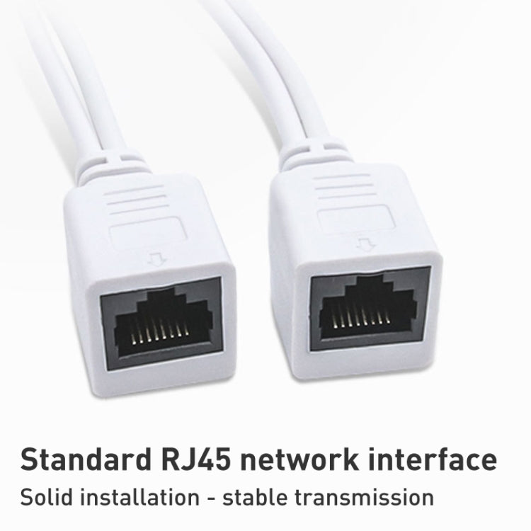 مجموعة كابلات حاقن وموزع POE 2 في 1 RJ45 مع مقبس تيار مستمر 2.1 × 5.5 مم أنثى وذكر، 2.1 × 5.5 مم أنثى