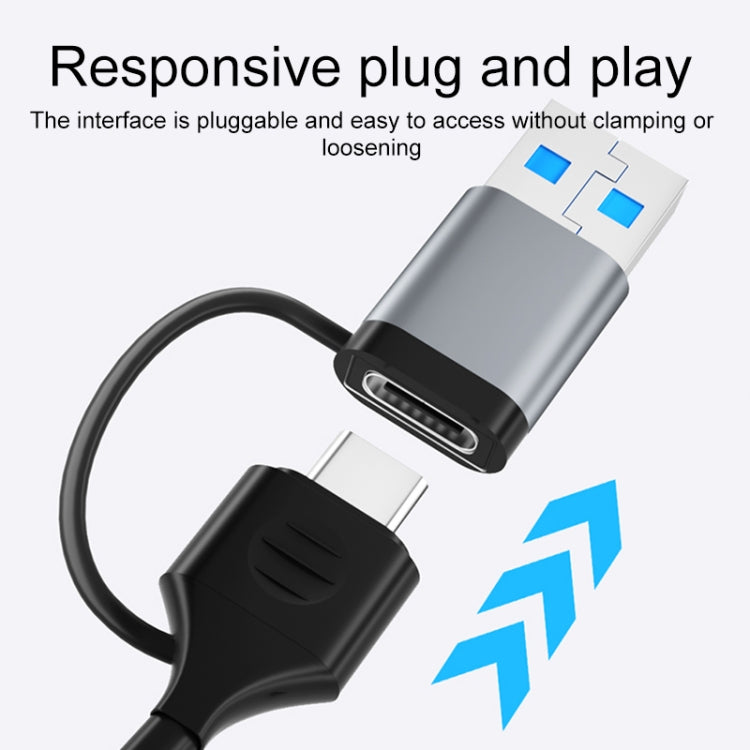 V253B 5 in 1 USB + USB-C/Type-C to USB Multifunctional Docking Station HUB Adapter, V253B