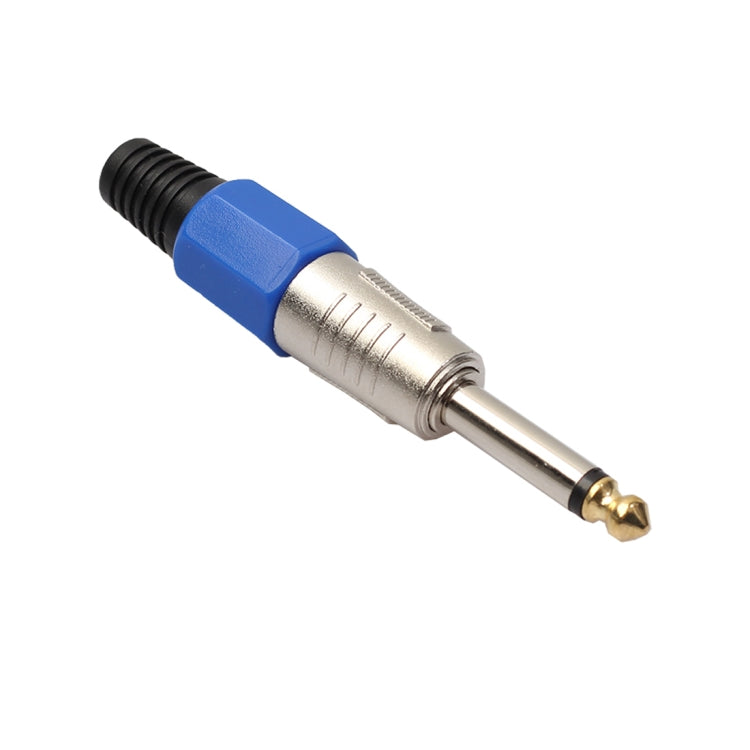 10 PCS 6.35 Gold-plating Mono Microphone Audio Plug, 10 PCS