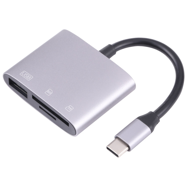 NK-3041 3 في 1 USB-C / Type-C ذكر إلى USB أنثى + محول OTG لفتحات بطاقات SD / TF وقارئ بطاقات SD / TF، NK-3041