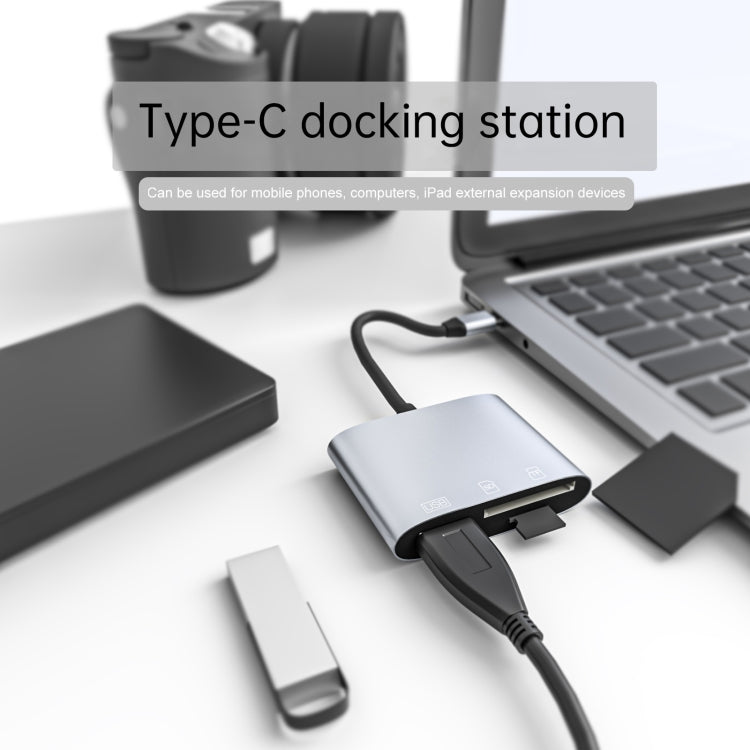 NK-3041 3 في 1 USB-C / Type-C ذكر إلى USB أنثى + محول OTG لفتحات بطاقات SD / TF وقارئ بطاقات SD / TF، NK-3041