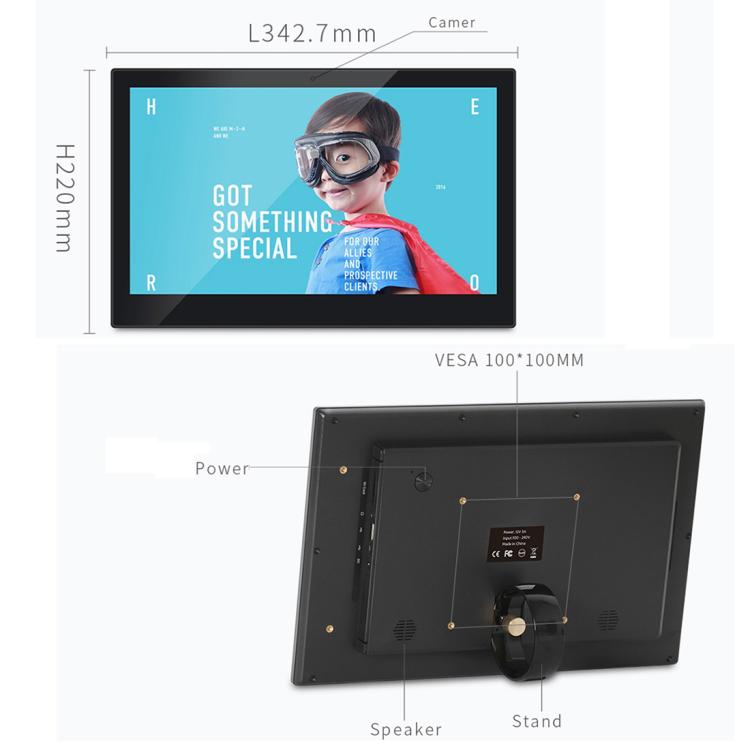جهاز كمبيوتر الكل في واحد HSD-P538 بشاشة لمس IPS مقاس 14 بوصة مع حامل، 4 جيجابايت + 32 جيجابايت، نظام تشغيل أندرويد 14 RK3576S ثماني النواة، 14 بوصة 4 جيجابايت + 32 جيجابايت