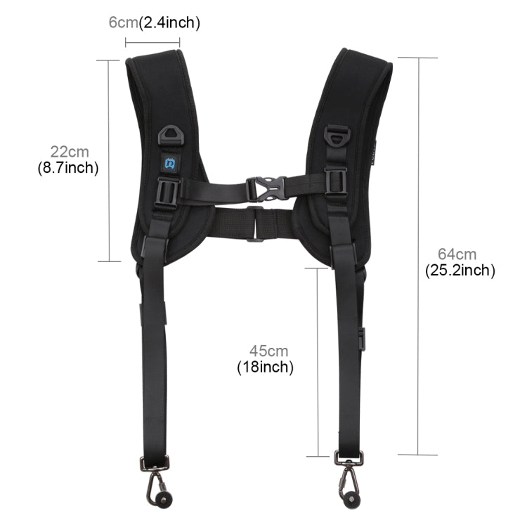 PULUZ 3 in 1 Multi-functional Bundle Waistband Strap + Double Shoulders Strap + Capture Camera Clip Kits with Hook for SLR / DSLR Cameras