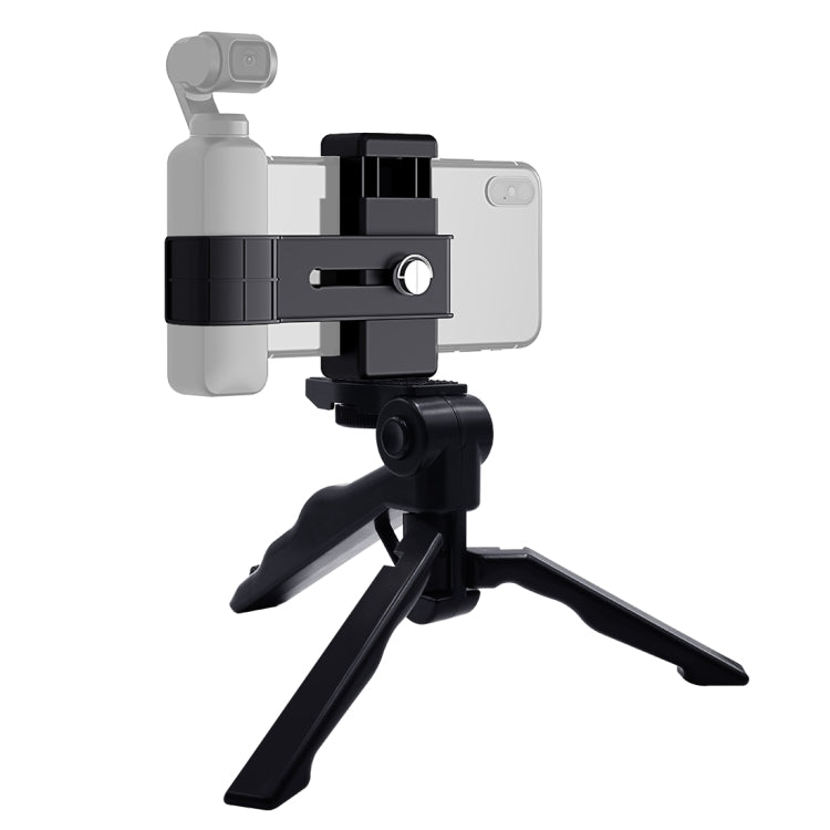 مجموعة حامل تثبيت الهاتف الذكي PULUZ مقاس 1/4 بوصة + حامل ثلاثي القوائم قابل للطي لـ DJI OSMO Pocket / Pocket 2، مشبك + حامل ثلاثي القوائم