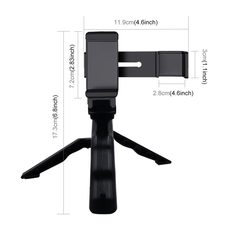 مجموعة حامل تثبيت الهاتف الذكي PULUZ مقاس 1/4 بوصة + حامل ثلاثي القوائم قابل للطي لـ DJI OSMO Pocket / Pocket 2، مشبك + حامل ثلاثي القوائم