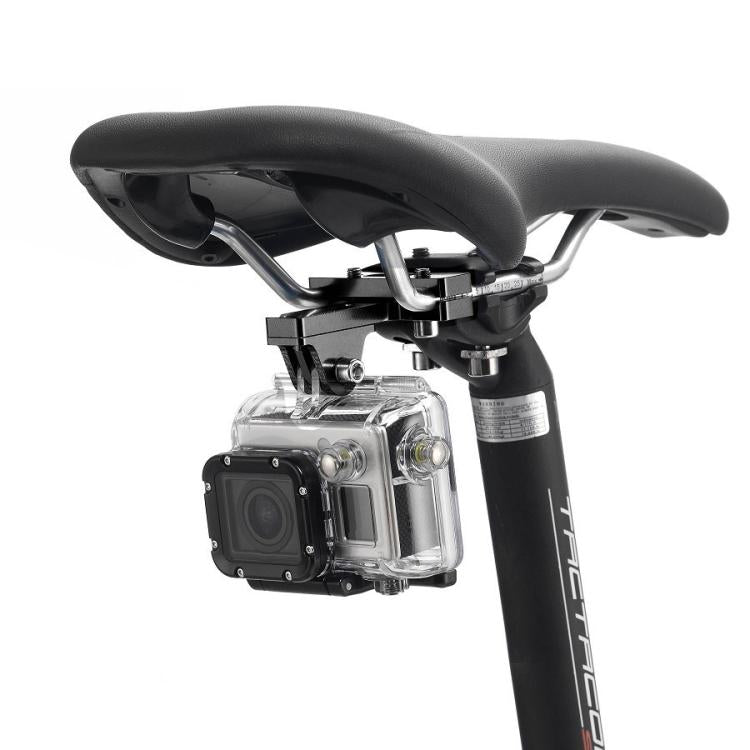 حامل مقعد الدراجة من سبائك الألومنيوم PULUZ لكاميرات GoPro Hero12 Black / Hero11 /10 /9 /8 /7 /6 /5، وInsta360 Ace / Ace Pro، وDJI Osmo Action 4 وغيرها من كاميرات الحركة، حامل مقعد