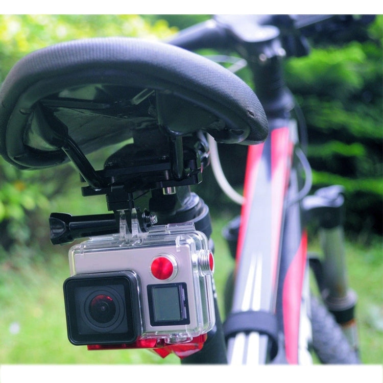حامل مقعد الدراجة من سبائك الألومنيوم PULUZ لكاميرات GoPro Hero12 Black / Hero11 /10 /9 /8 /7 /6 /5، وInsta360 Ace / Ace Pro، وDJI Osmo Action 4 وغيرها من كاميرات الحركة، حامل مقعد