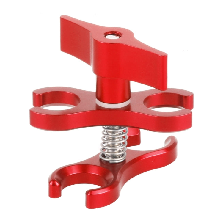 PULUZ Dual Ball Clamp Open Hole Diving Camera Bracket CNC Aluminum Spring Flashlight Clamp for Diving Underwater Photography System