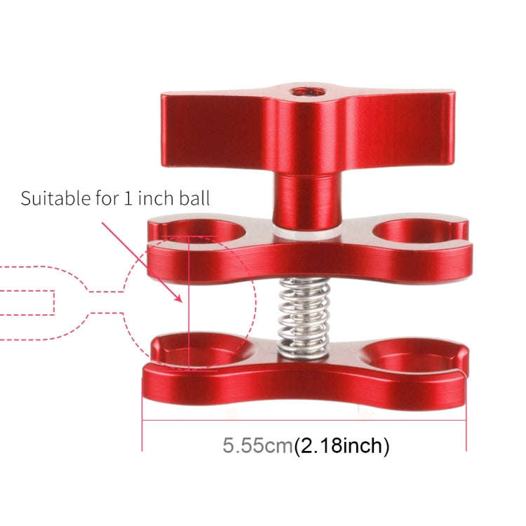 PULUZ Dual Ball Clamp Open Hole Diving Camera Bracket CNC Aluminum Spring Flashlight Clamp for Diving Underwater Photography System