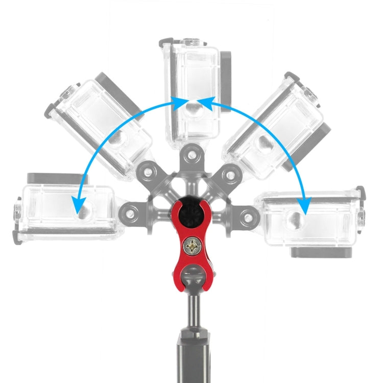 PULUZ Dual Ball Clamp Open Hole Diving Camera Bracket CNC Aluminum Spring Flashlight Clamp for Diving Underwater Photography System