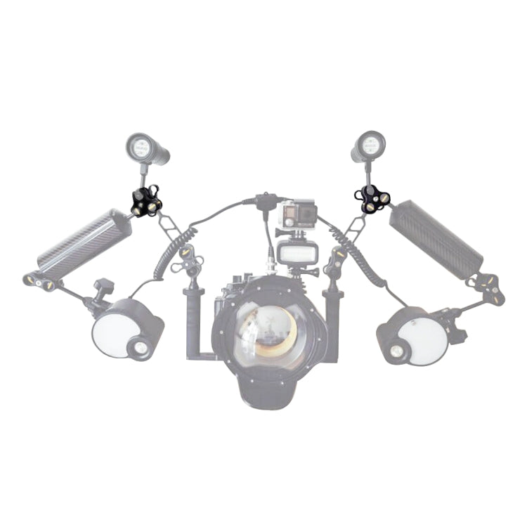 PULUZ Dual Ball Clamp Open Hole Diving Camera Bracket CNC Aluminum Spring Flashlight Clamp for Diving Underwater Photography System