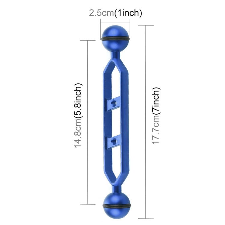 PULUZ 7.0 inch 17.7cm Aluminum Alloy Dual Balls Arm, Ball Diameter: 25mm