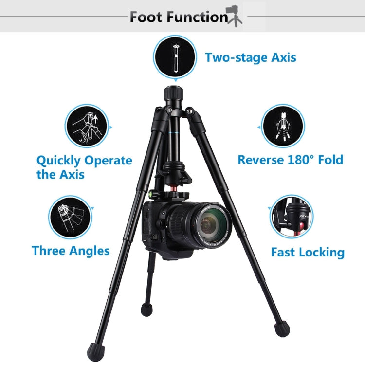 PULUZ Pocket Mini Microspur Photos Magnesium Alloy Tripod Mount with 360 Degree Ball Head for DSLR & Digital Camera, Adjustable Height: 24.5-57cm, Load Max: 3kg
