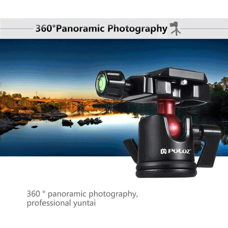 PULUZ Pocket Mini Microspur Photos Magnesium Alloy Tripod Mount with 360 Degree Ball Head for DSLR & Digital Camera, Adjustable Height: 24.5-57cm, Load Max: 3kg