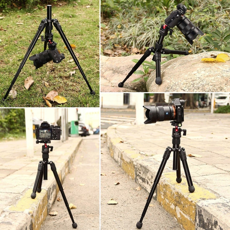 PULUZ Pocket Mini Microspur Photos Magnesium Alloy Tripod Mount with 360 Degree Ball Head for DSLR & Digital Camera, Adjustable Height: 24.5-57cm, Load Max: 3kg