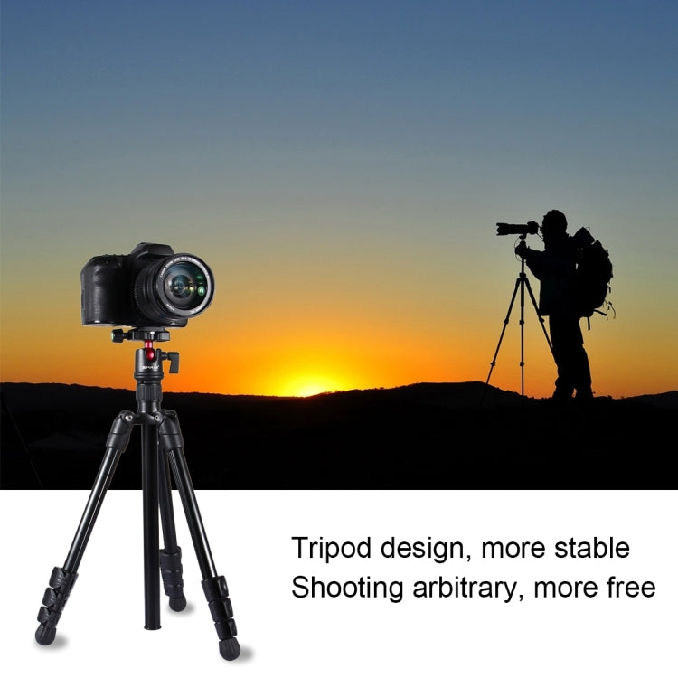 PULUZ 4-Section Folding Legs Metal Tripod Mount with 360 Degree Ball Head for DSLR & Digital Camera, Adjustable Height: 42-130cm