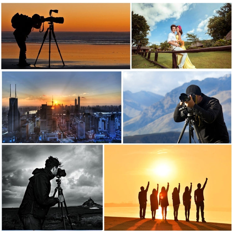 PULUZ 4-Section Folding Legs Metal Tripod Mount with 360 Degree Ball Head for DSLR & Digital Camera, Adjustable Height: 42-130cm