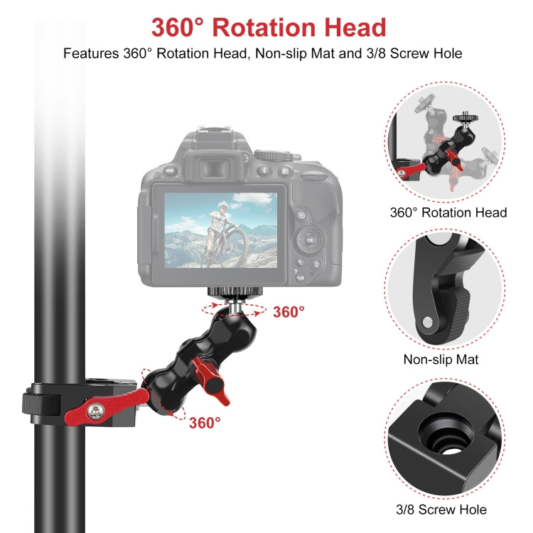 PULUZ Multi-function Magic Arm Ball Mount Clamp Crab Pliers Clip