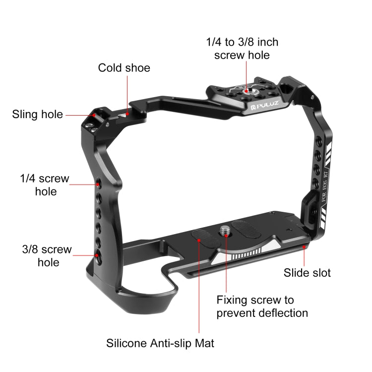For Canon EOS R7 PULUZ Metal Camera Cage Stabilizer Rig
