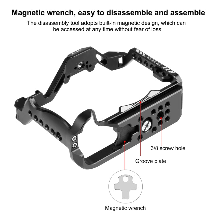 For Canon EOS R10 PULUZ Metal Camera Cage Stabilizer Rig
