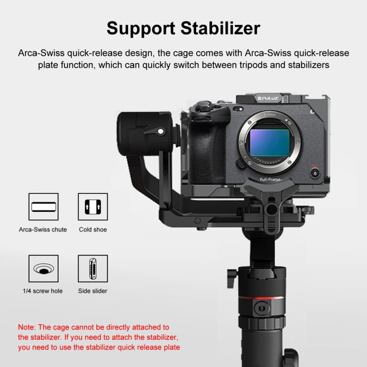 For Sony ILME-FX30 / FX3 PULUZ Metal Camera Cage Stabilizer Rig with NOTA Slider
