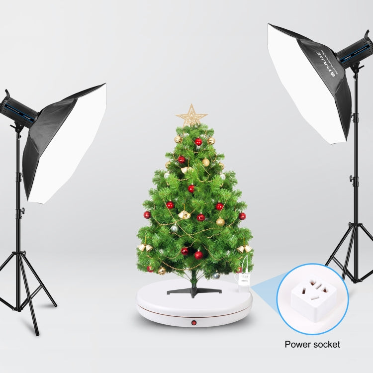 PULUZ 45cm Remote Control Adjusting Speed Rotating Turntable Display Stand with Power Socket, White, Load 100kg