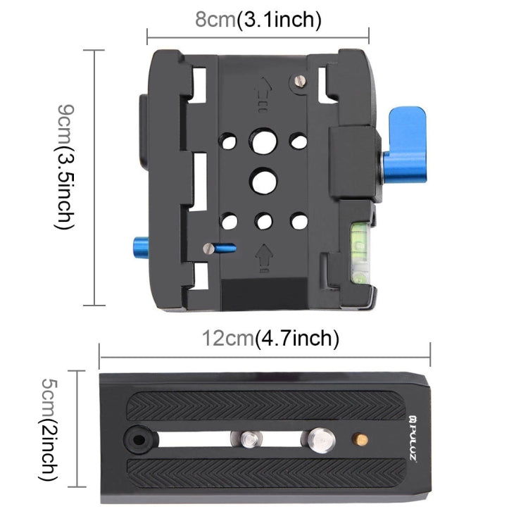 PULUZ Quick Release Clamp Adapter + Quick Release Plate for DSLR & SLR Cameras