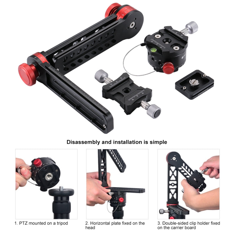 PULUZ 720 Degree Panoramic Aluminum Alloy Ball Head Quick Release Plate Kits