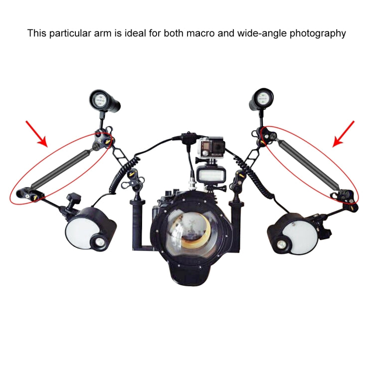 PULUZ 12 inch 30.4cm Length 20.8mm Diameter Dual Balls Carbon Fiber Floating Arm, Ball Diameter: 25mm