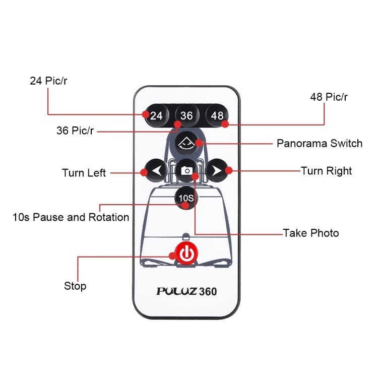 PULUZ Electronic 360 Degree Rotation Panoramic Head + Tripod Mount + GoPro Clamp + Phone Clamp with Remote Controller for Smartphones, GoPro, DSLR Cameras