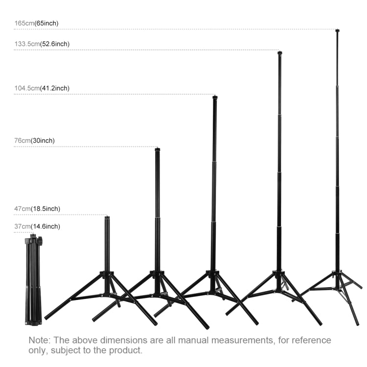 PULUZ 1.65m Height Tripod Mount Holder for Vlogging Video Light Live Broadcast Kits