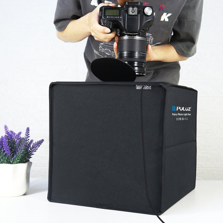 PULUZ 30cm Folding Ring Light Photo Lighting Studio Shooting Tent Box Kit with 6 Colors Black / White / Orange / Red / Green / Blue Backdrops