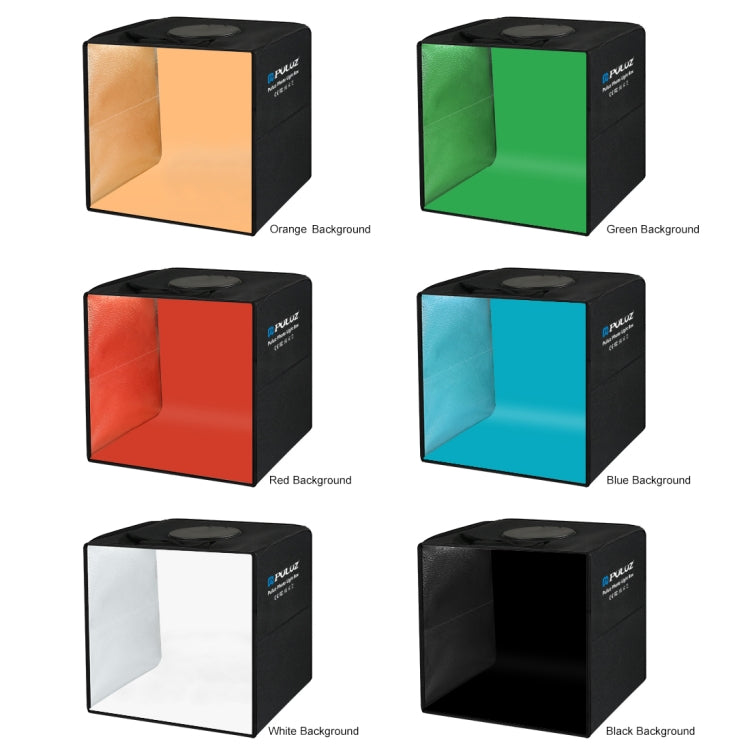 PULUZ 30cm Folding Ring Light Photo Lighting Studio Shooting Tent Box Kit with 6 Colors Black / White / Orange / Red / Green / Blue Backdrops