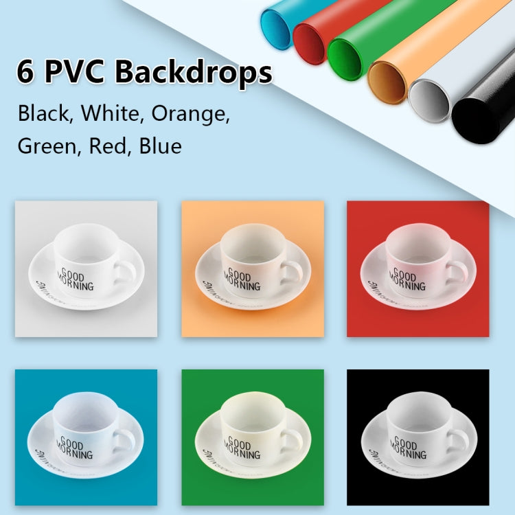 PULUZ 30cm Folding Ring Light Photo Lighting Studio Shooting Tent Box Kit with 6 Colors Black / White / Orange / Red / Green / Blue Backdrops