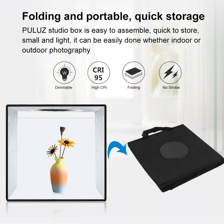 PULUZ 30cm Folding Ring Light Photo Lighting Studio Shooting Tent Box Kit with 6 Colors Black / White / Orange / Red / Green / Blue Backdrops