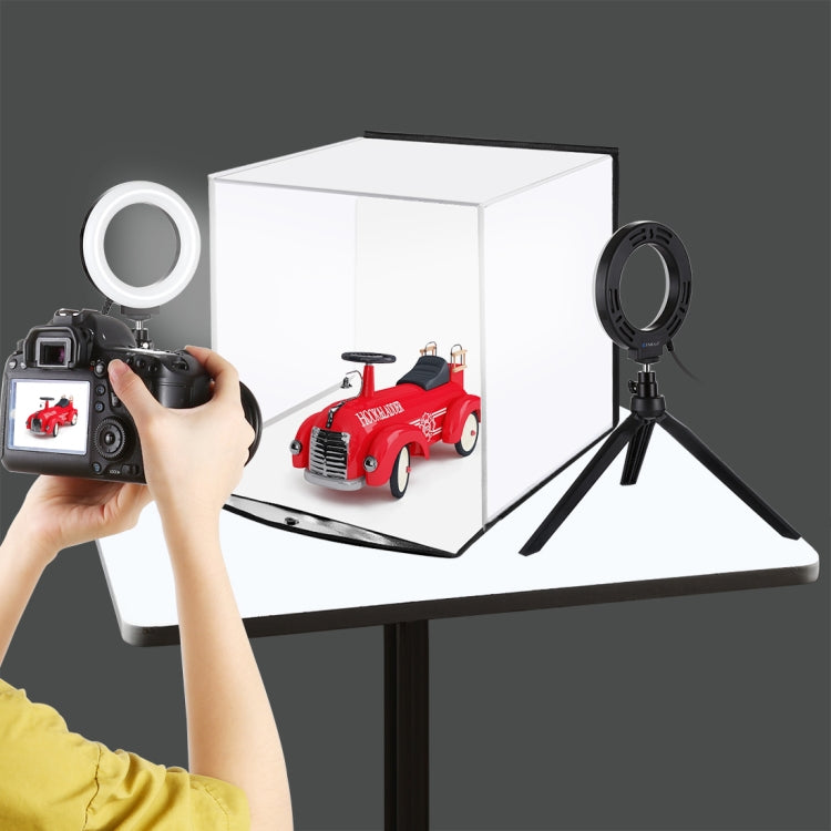 PULUZ 30cm Folding Portable Ring Light Photo Lighting Studio Shooting Tent Box Kit with 6 Colors Backdrops (Black, White, Yellow, Red, Green, Blue), Unfold Size: 31cm x 31cm x 32cm
