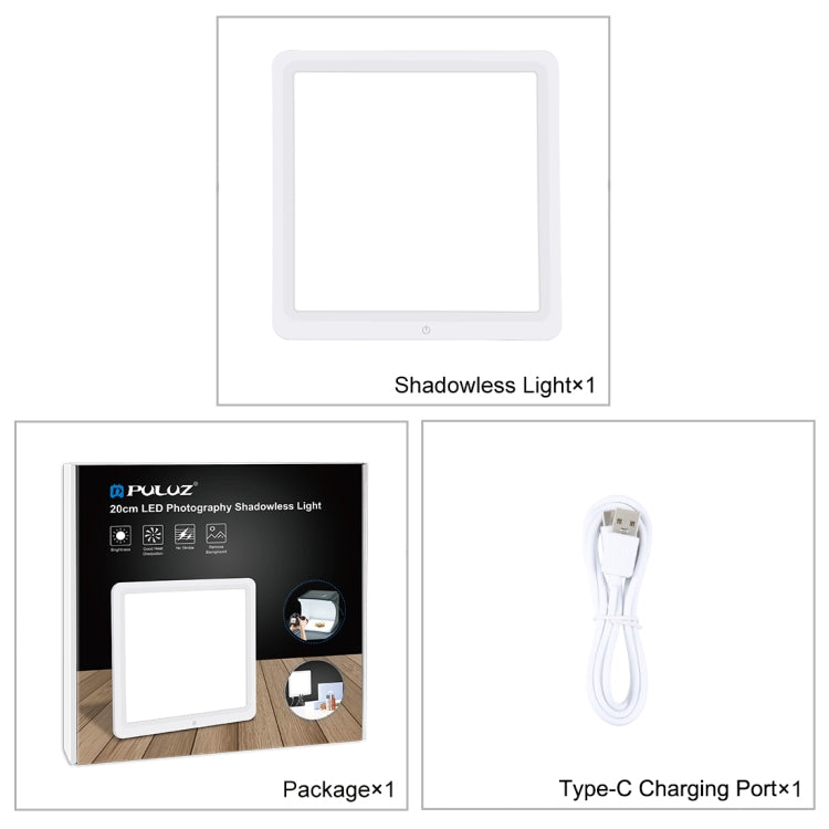 لوحة إضاءة LED بدون ظل من بولوز، مقاس 20 سم، لصندوق استوديو التصوير، إضاءة بدون ظل مقاس 20 سم