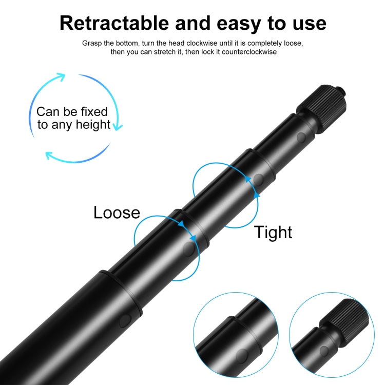 PULUZ 2m Metal Selfie Stick Monopod for Insta360 One RS / X2 / X3, 2m Monopod