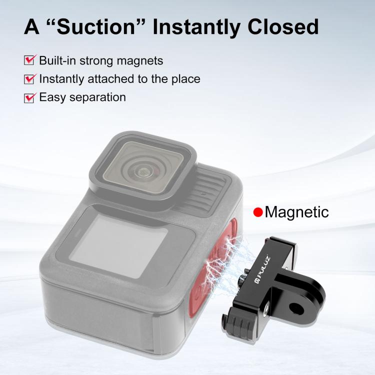For GoPro HERO13 Black PULUZ Magnetic Quick Release Base Mount, For GoPro HERO13 Black (Black), For GoPro HERO13 Black (Black Red)