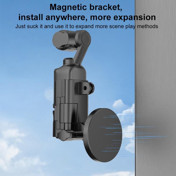 حامل سطح مكتب مغناطيسي بإطار حماية PULUZ لـ DJI OSMO Pocket 3، قاعدة قابلة للتعديل بزاوية، حامل سطح مكتب مغناطيسي