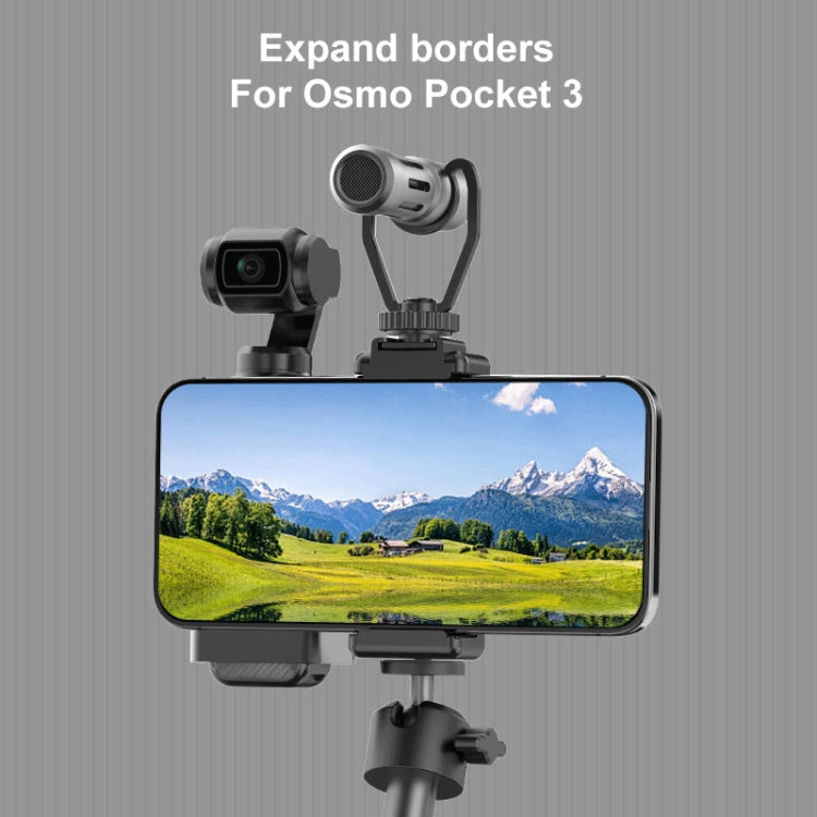 حامل محول مشبك الهاتف القابل للتوسيع بإطار حماية PULUZ لكاميرا DJI OSMO Pocket 3، إطار مشبك الهاتف