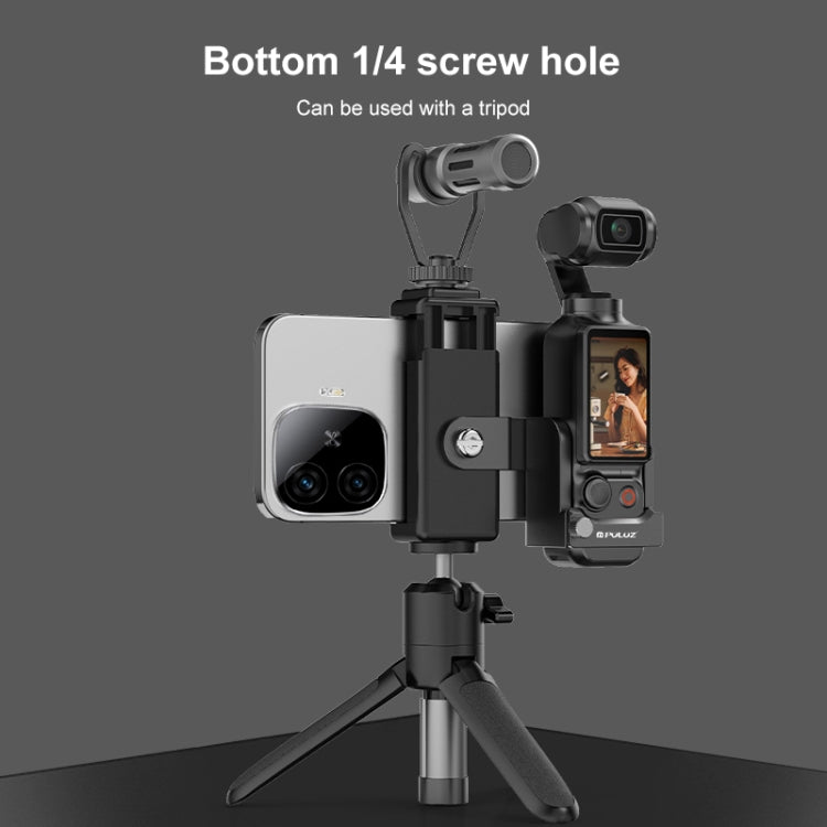 حامل محول مشبك الهاتف القابل للتوسيع بإطار حماية PULUZ لكاميرا DJI OSMO Pocket 3، إطار مشبك الهاتف