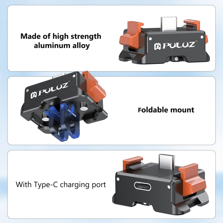 For DJI Osmo Pocket 3 PULUZ Type-C Charging Base Quick Release Mount Adapter