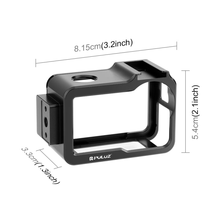 For DJI Osmo Action 5 Pro PULUZ Metal Cage Expansion Adapter Frame with Cold Shoe
