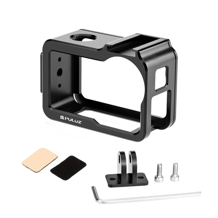 For DJI Osmo Action 5 Pro PULUZ Metal Cage Expansion Adapter Frame with Cold Shoe