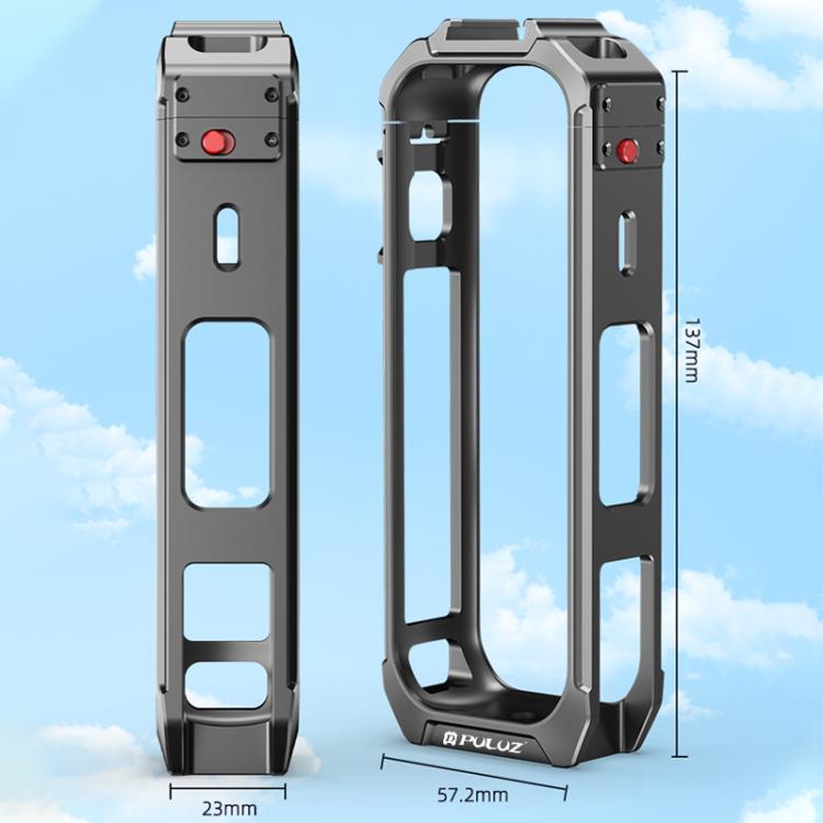 For Insta360 X4 PULUZ Aluminum Alloy Protective Cage Rig Expand Cold Shoe Housing Frame, Protective Cage