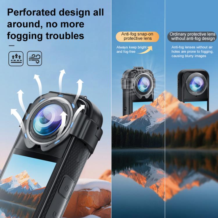 غطاء حماية للعدسات من الزجاج المقوى البصري القابل للتركيب من PULUZ لكاميرا Insta360 X5، واقي للعدسات قابل للتركيب