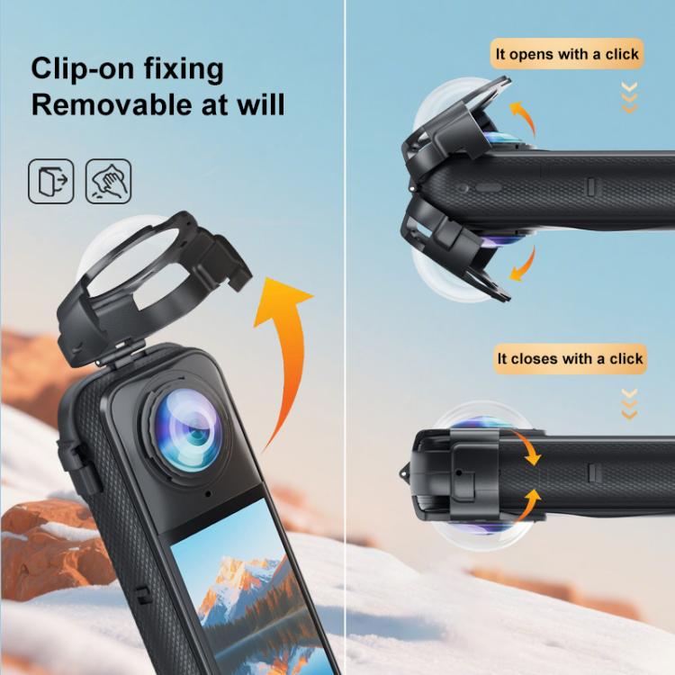 غطاء حماية للعدسات من الزجاج المقوى البصري القابل للتركيب من PULUZ لكاميرا Insta360 X5، واقي للعدسات قابل للتركيب